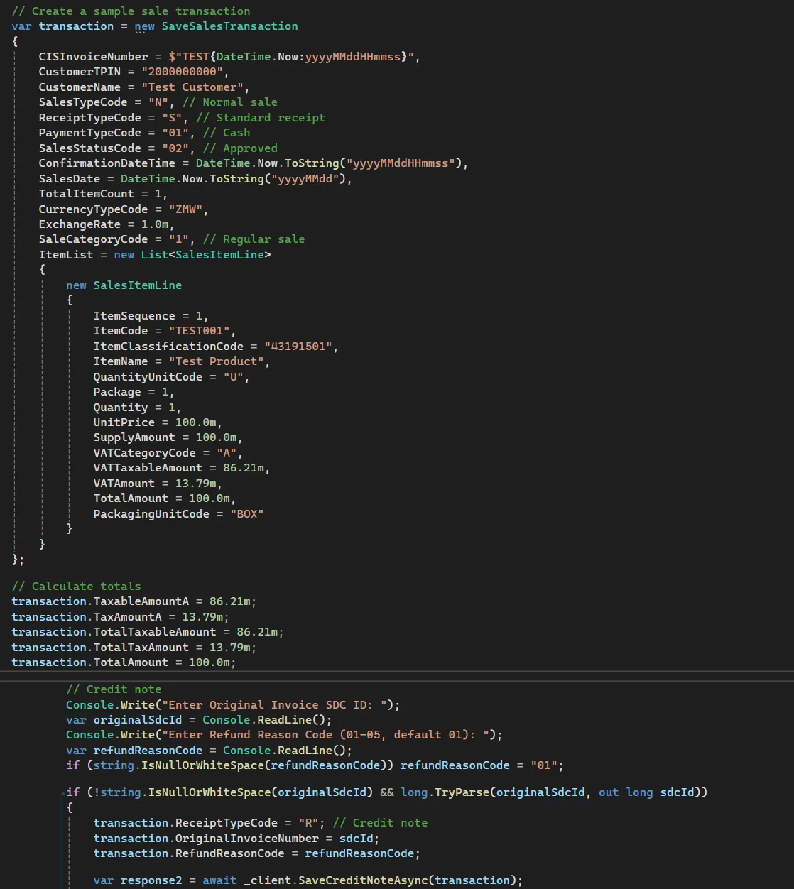 classification codes