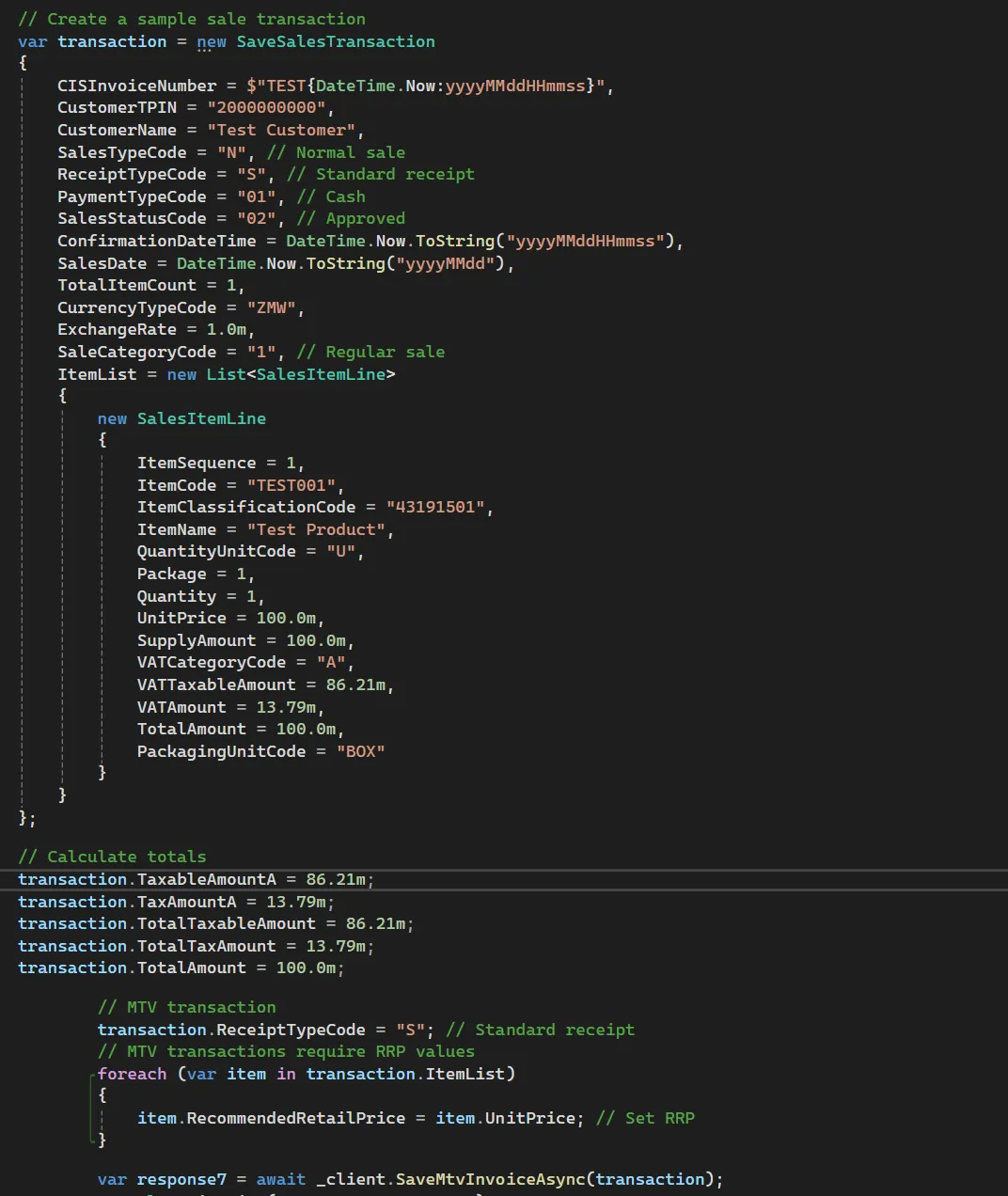 classification codes